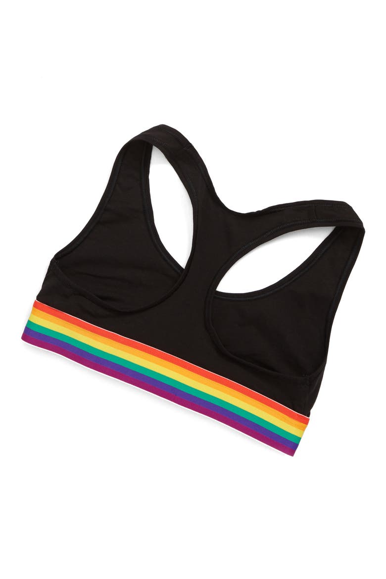 Modern Pride Racerback Bra, Alternate, color, BLACK