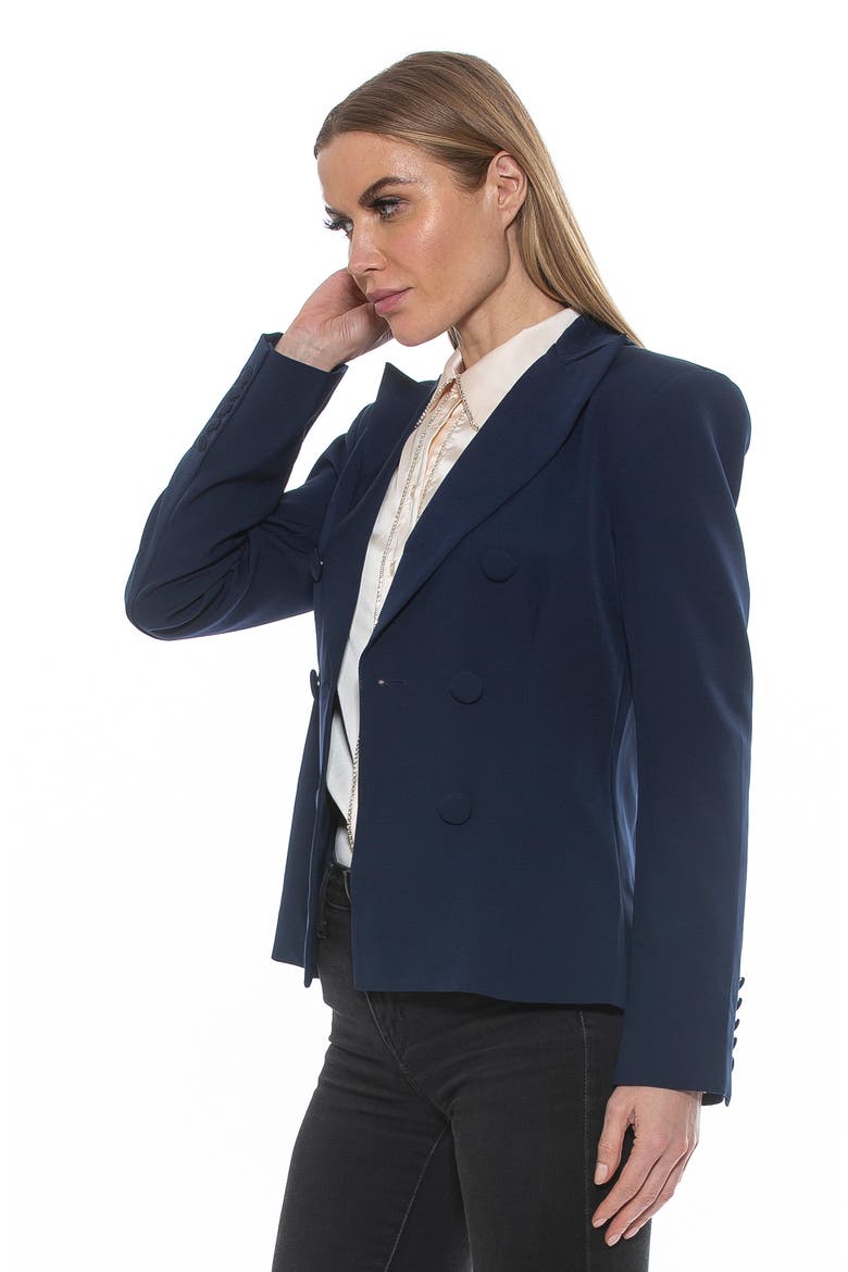 Lianne Classic Double Breasted Button Front Closure, Alternate, color, NAVY