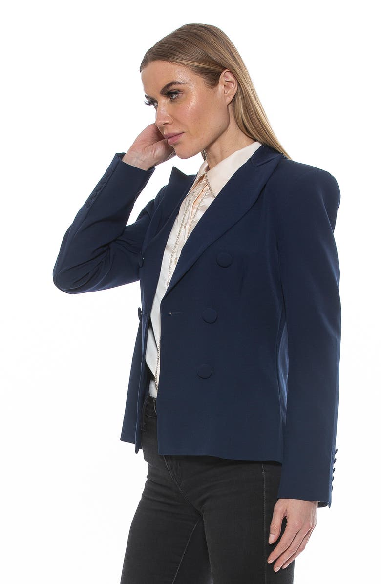 Alexia Admor Lianne Classic Double Breasted Button Front Closure, Alternate, color, Navy