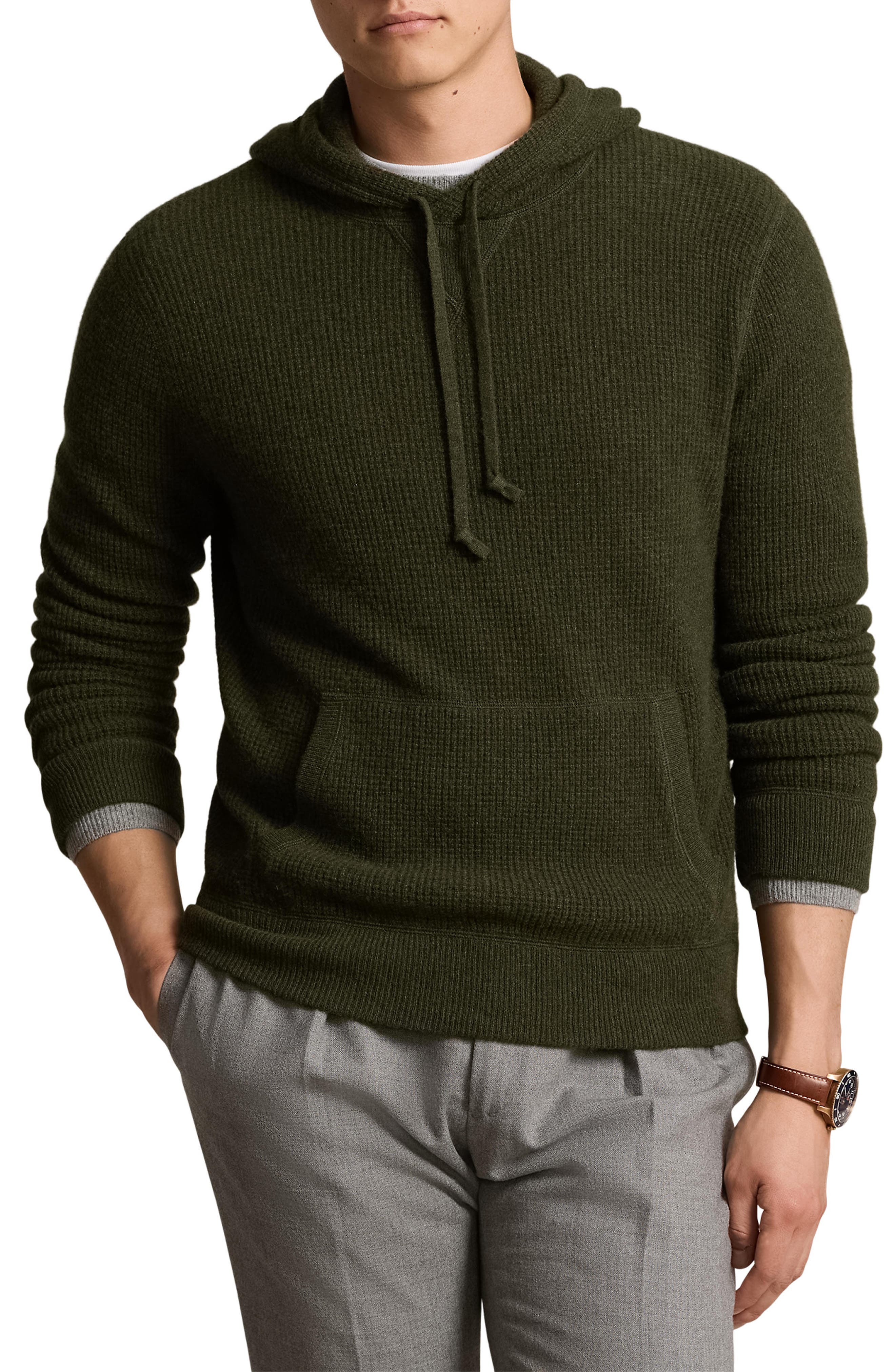 Polo Ralph Lauren Waffle Knit Cashmere Hoodie | Nordstrom
