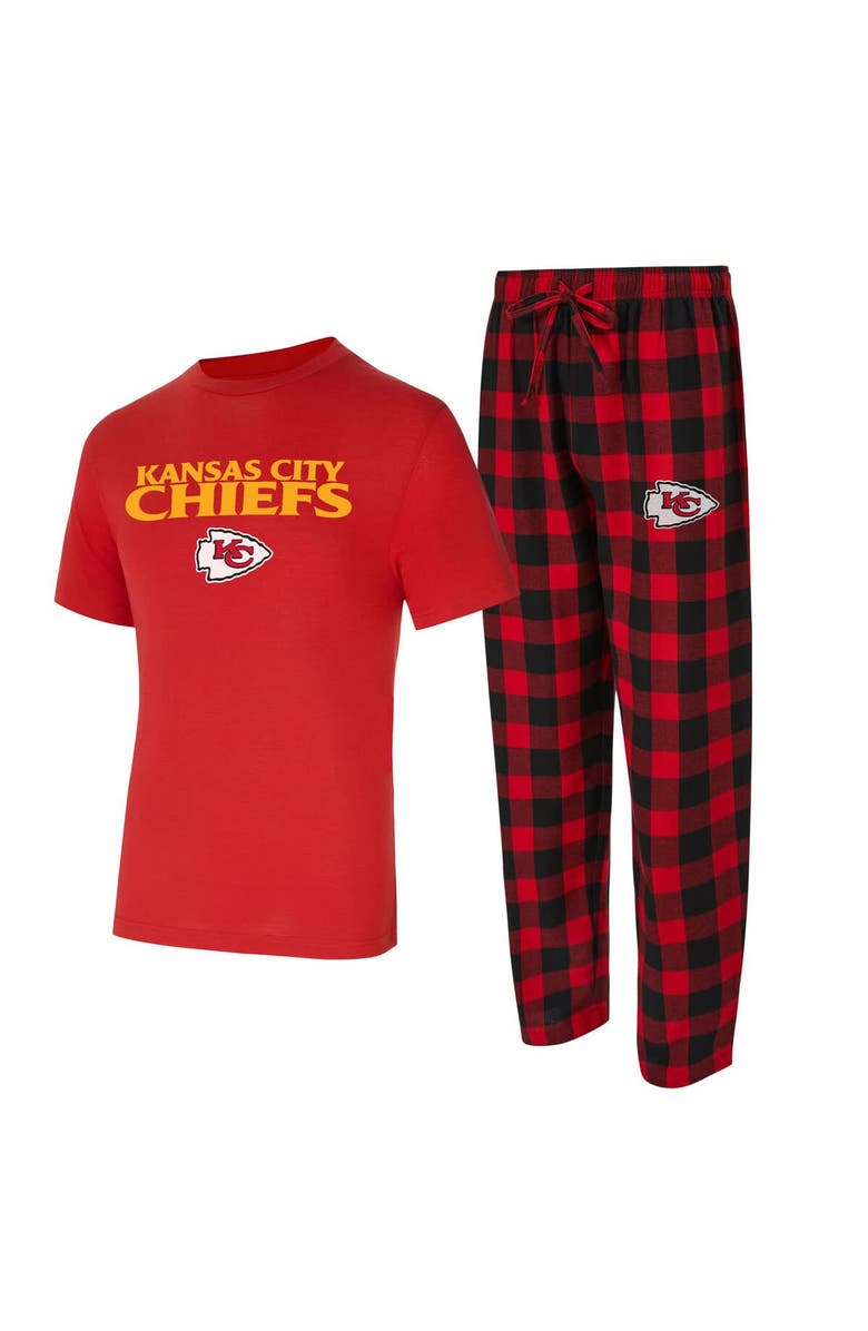 CONCEPTS SPORT Men's Concepts Sport Red/Black Kansas City Chiefs Big & Tall Avondale T-Shirt & Flannel Pants Sleep Set, Main, color, Red