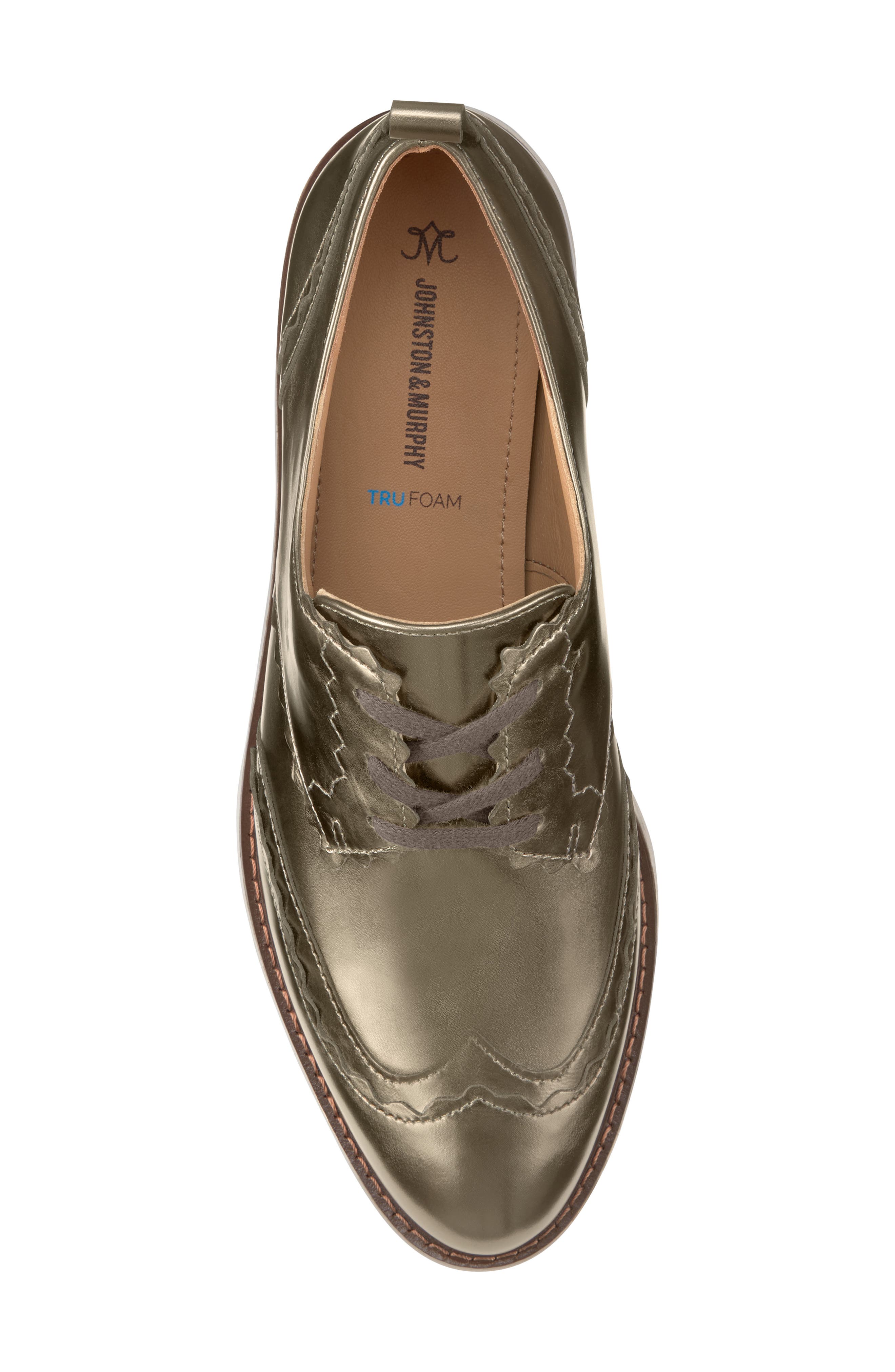Johnston & Murphy Mitzi Wedge Metallic Derby, Alternate, color, 