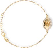 MESHMERISE Diamond Initial Disc Bracelet