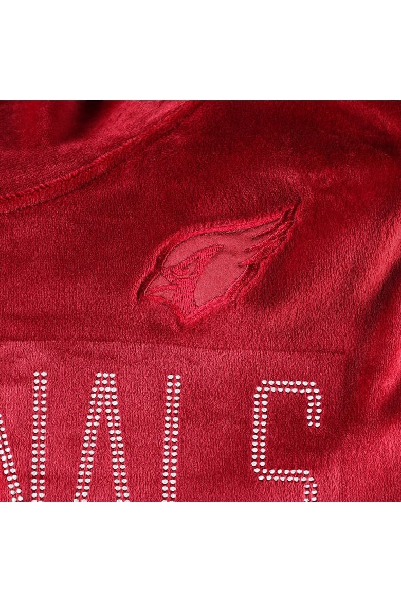 Women's DKNY Sport  Cardinal Arizona Cardinals Deliliah Rhinestone Funnel Neck Pullover Sweatshirt, Alternate, color, Cardinal
