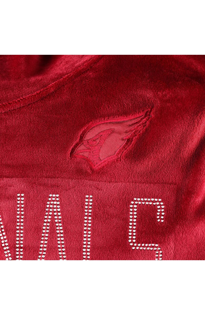 DKNY SPORT Women's DKNY Sport  Cardinal Arizona Cardinals Deliliah Rhinestone Funnel Neck Pullover Sweatshirt, Alternate, color, Cardinal