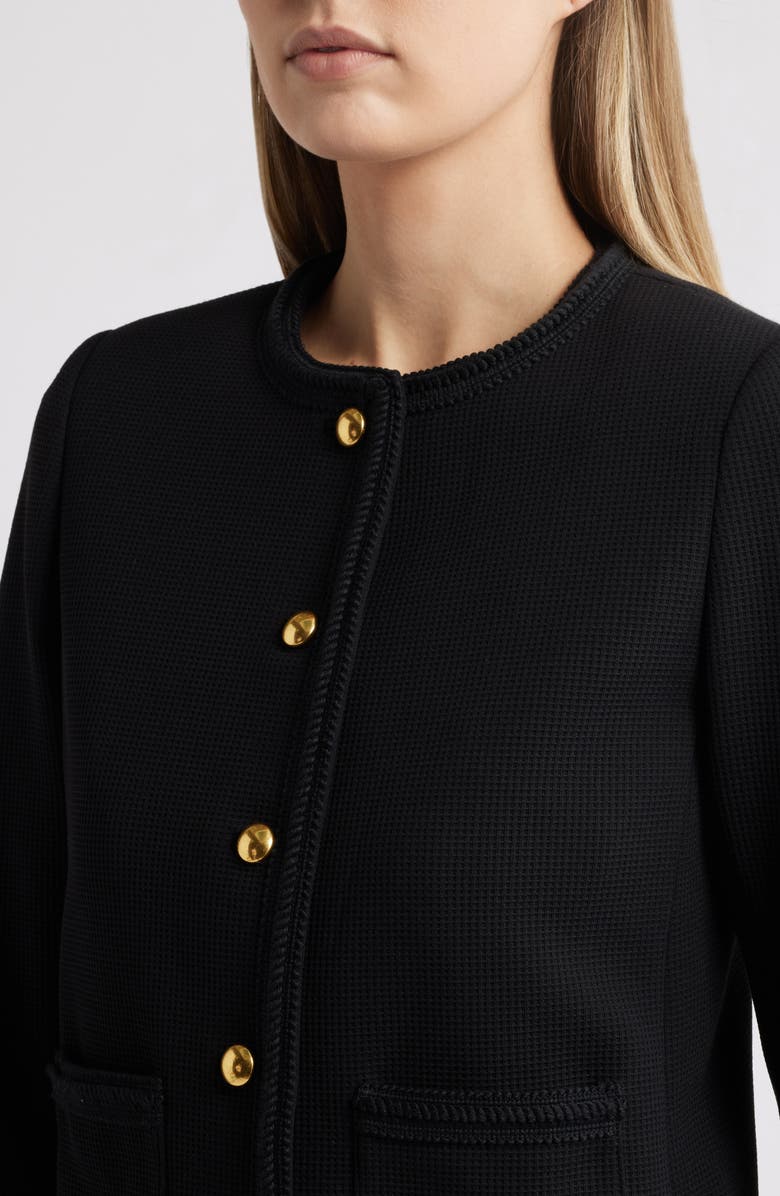 Anne Klein Five Button Collarless Blazer, Alternate, color, 