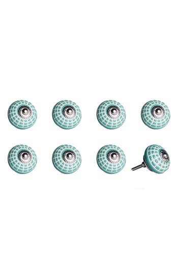 Kinetic 8-pack Knobs In Teal Square