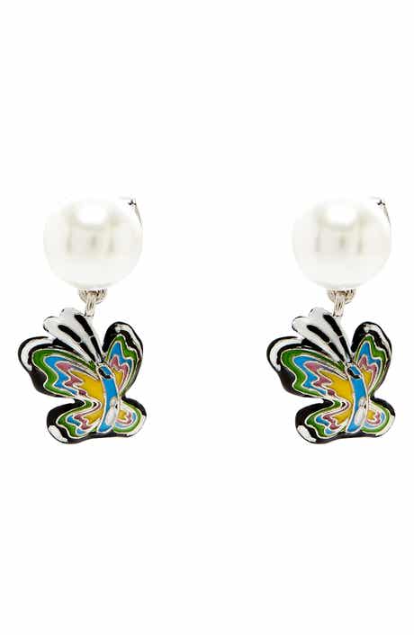 Marc Jacobs Butterfly Faux Pearl Drop Earrings