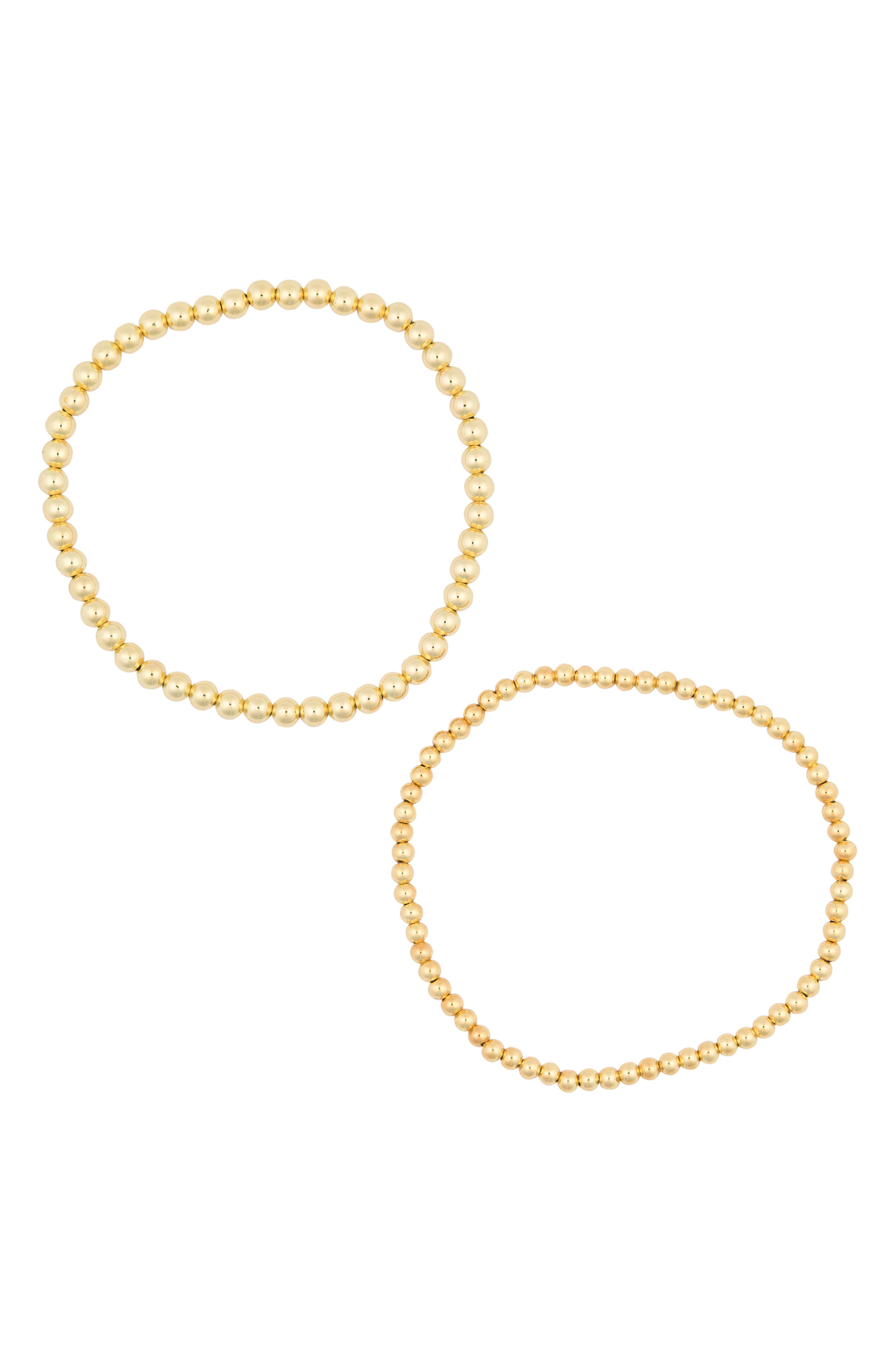 Sterling Forever 14K Gold Plated Beaded Stretch Bracelet Set