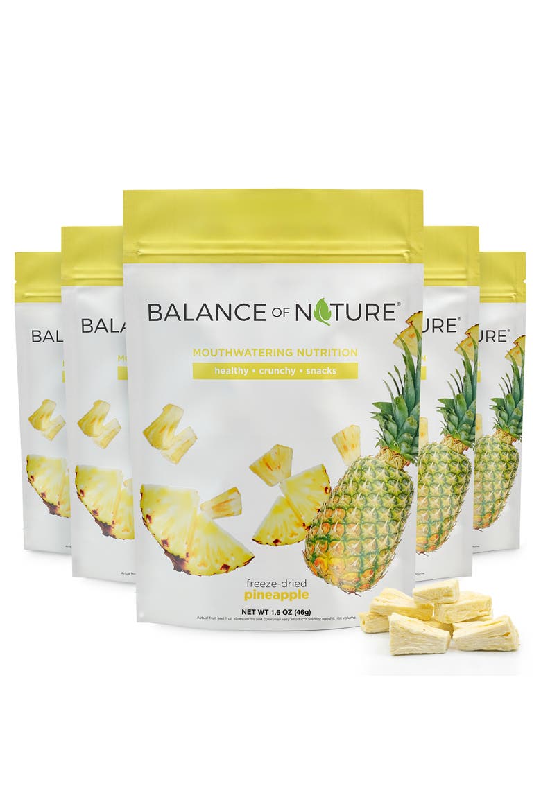 Freeze Dried Pineapple Slices Real Fruit Snack Five Pack, Main, color, None