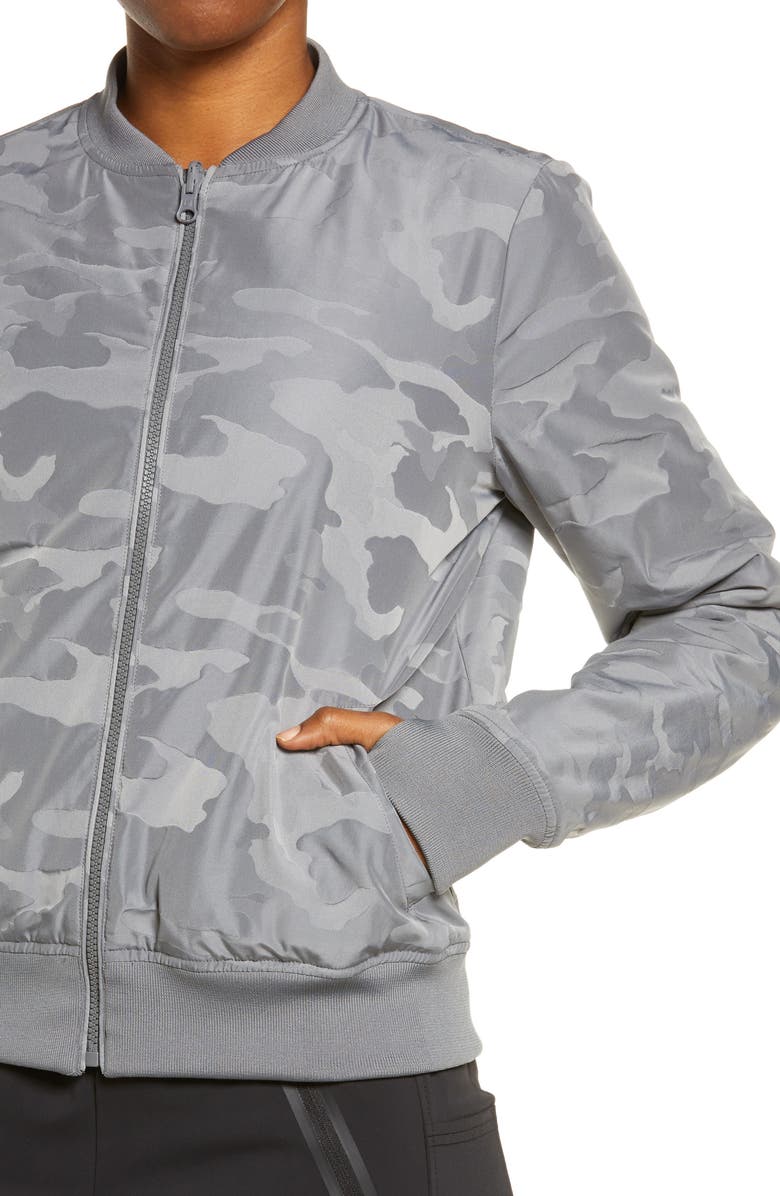 Blanc Noir Camo Reversible Bomber Jacket, Alternate, color,