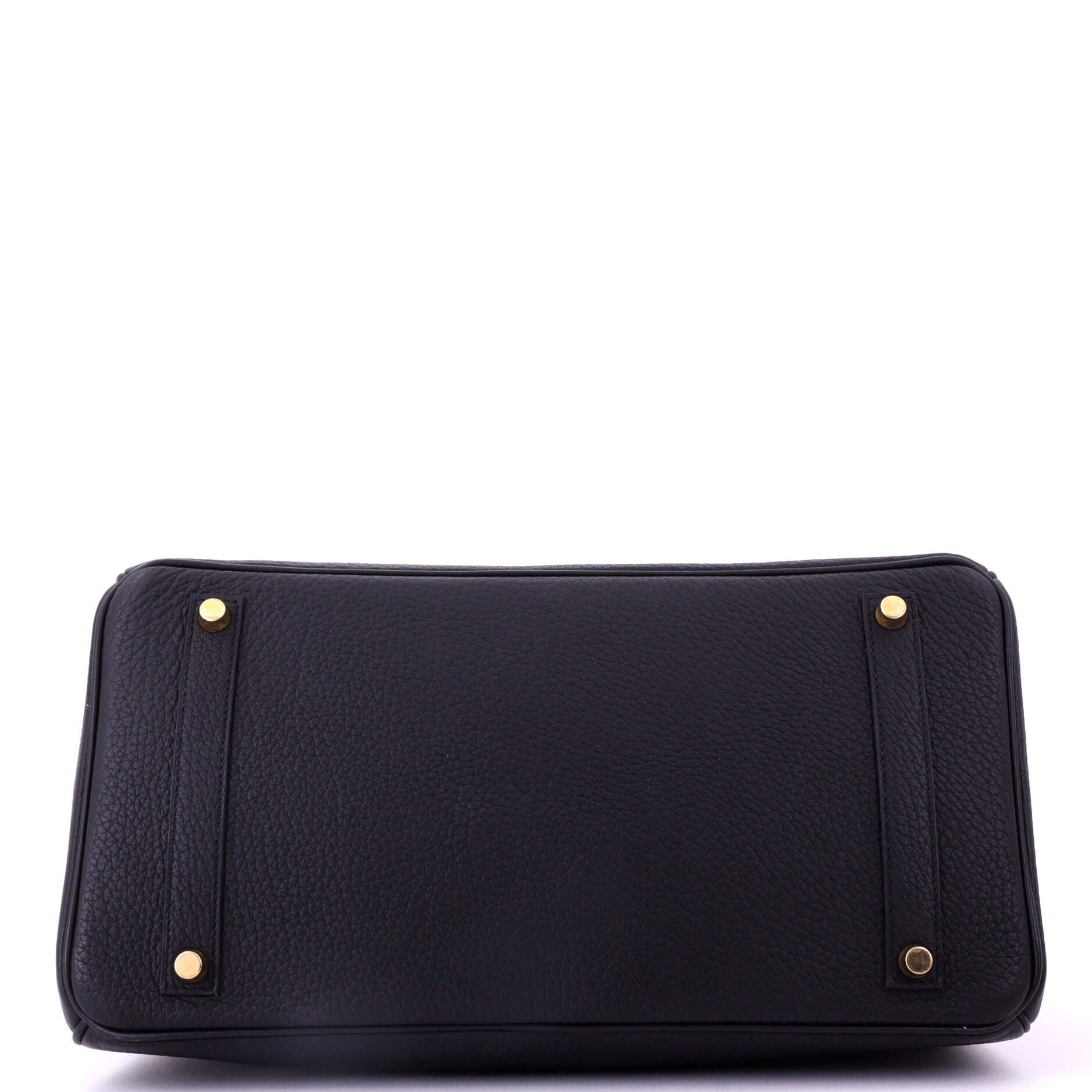 Pre-Owned Hermes Birkin Handbag Black Fjord with Gold Hardware 35, Alternate, color, 