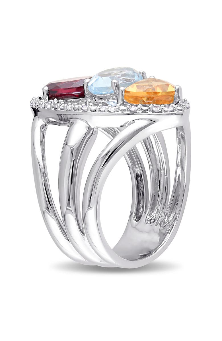 Julianna B. Multi-Gem & Diamond Split Shank Ring 14k, Alternate, color, Topaz