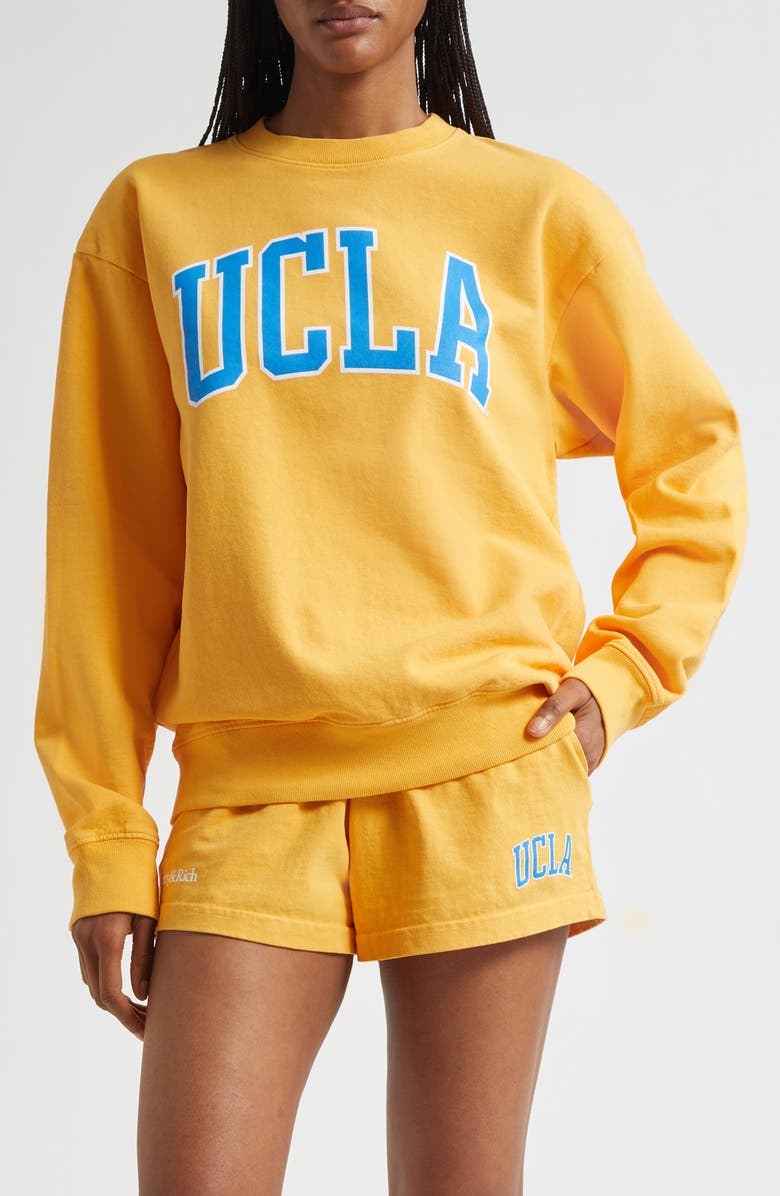 Sporty 
Rich UCLA Ivy Fleece Logo Graphic Sweatshirt, Main, color, Bruin Gold