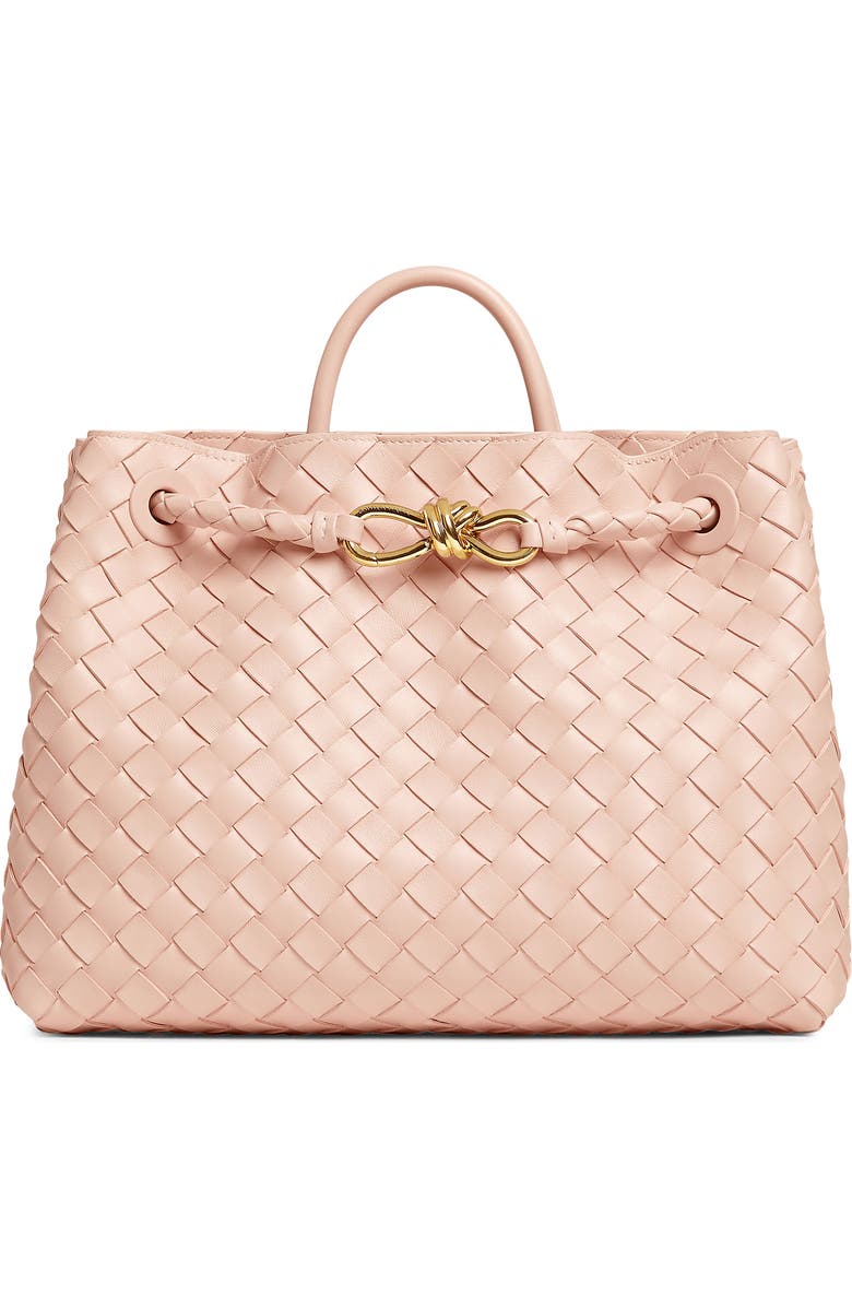 Bottega Veneta Medium Andiamo Intrecciato Shoulder Bag, Main, color, Cameo Brass