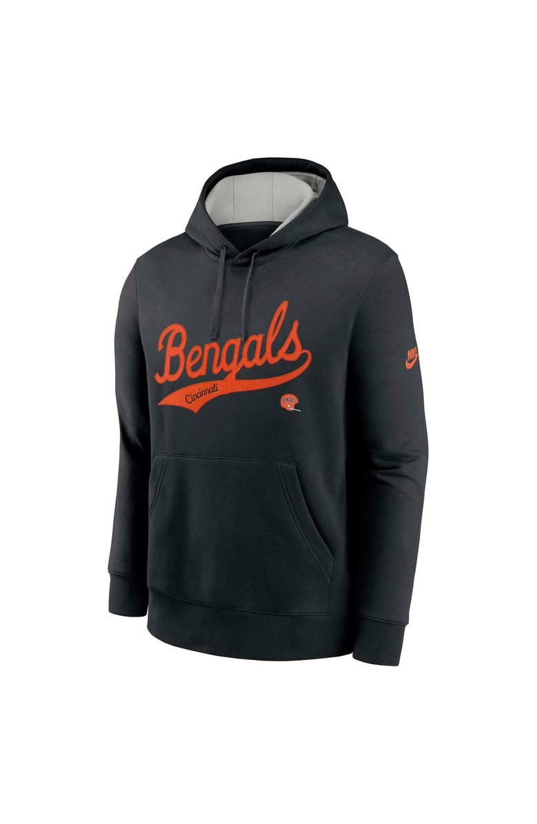 Nike Men's Nike Black Cincinnati Bengals Rewind Club Logo Pullover Hoodie, Alternate, color, Black