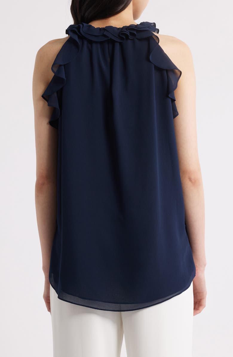 KOBI HALPERIN Ruffle Sleeveless Top, Alternate, color, Navy
