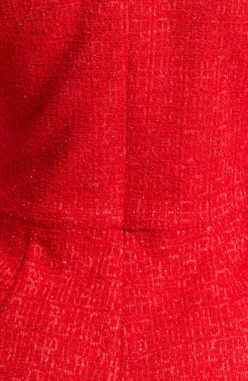 Black Halo Tweed Demi Romper In Cherry Divine In Cherry Divine