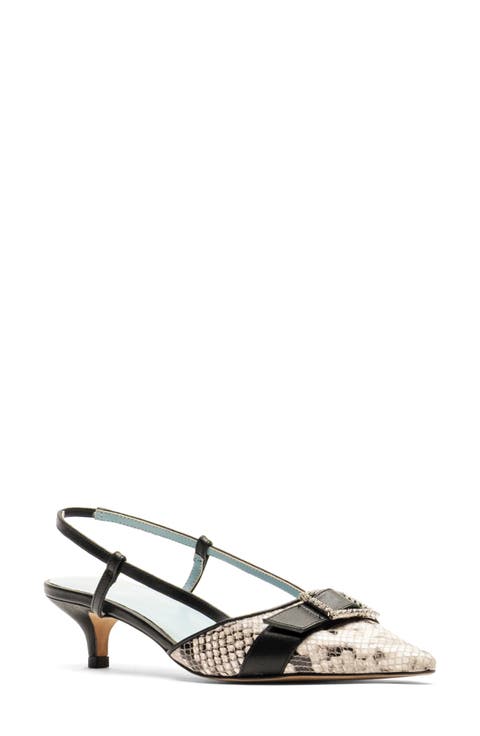 Cutie Slingback Pointed Toe Kitten Heel Pump (Women)