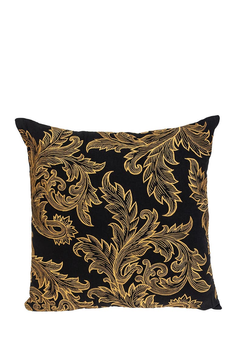 Mertha Black Throw Pillow, Main, color, BLACK
