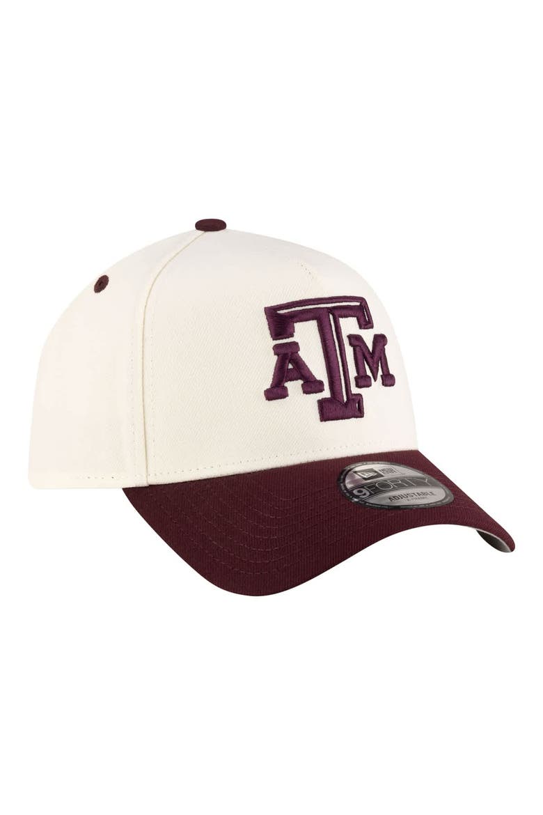Men's New Era  Cream Texas A&M Aggies 9FORTY A-Frame Adjustable Hat, Alternate, color, Cream