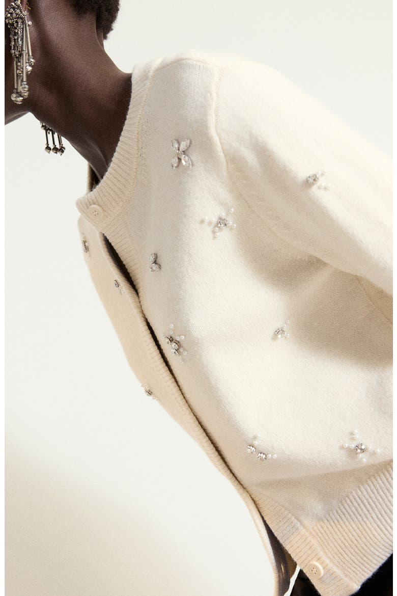 Embellished Cardigan, Alternate, color, ECRU