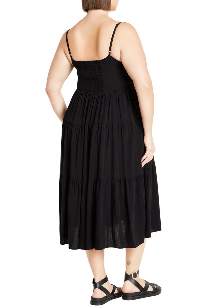City Chic Mystic Tiered Midi Sundress, Alternate, color, 