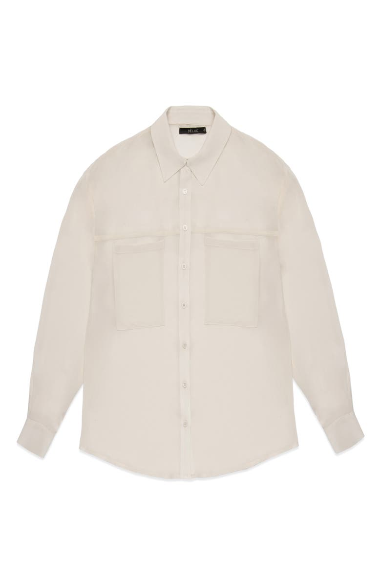 DELUC Grayson Sheer Shirt, Alternate, color, Ecru