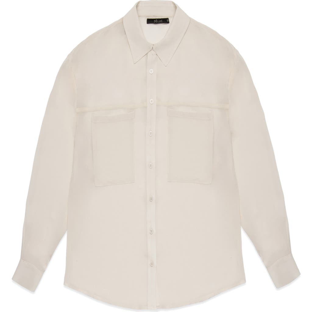 Deluc Grayson Sheer Shirt In Neutral