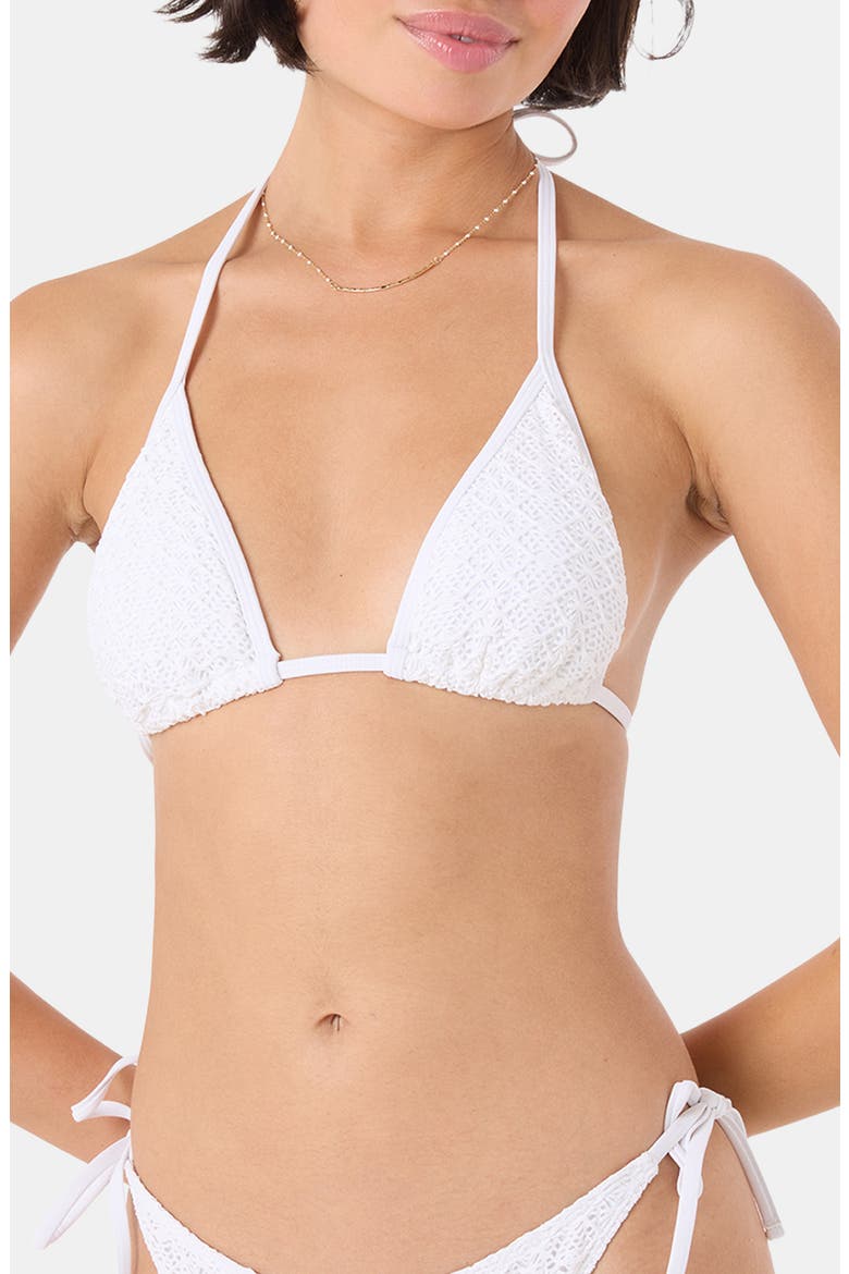 Mini Tiki Triangle Bikini Top, Main, color, WHITE