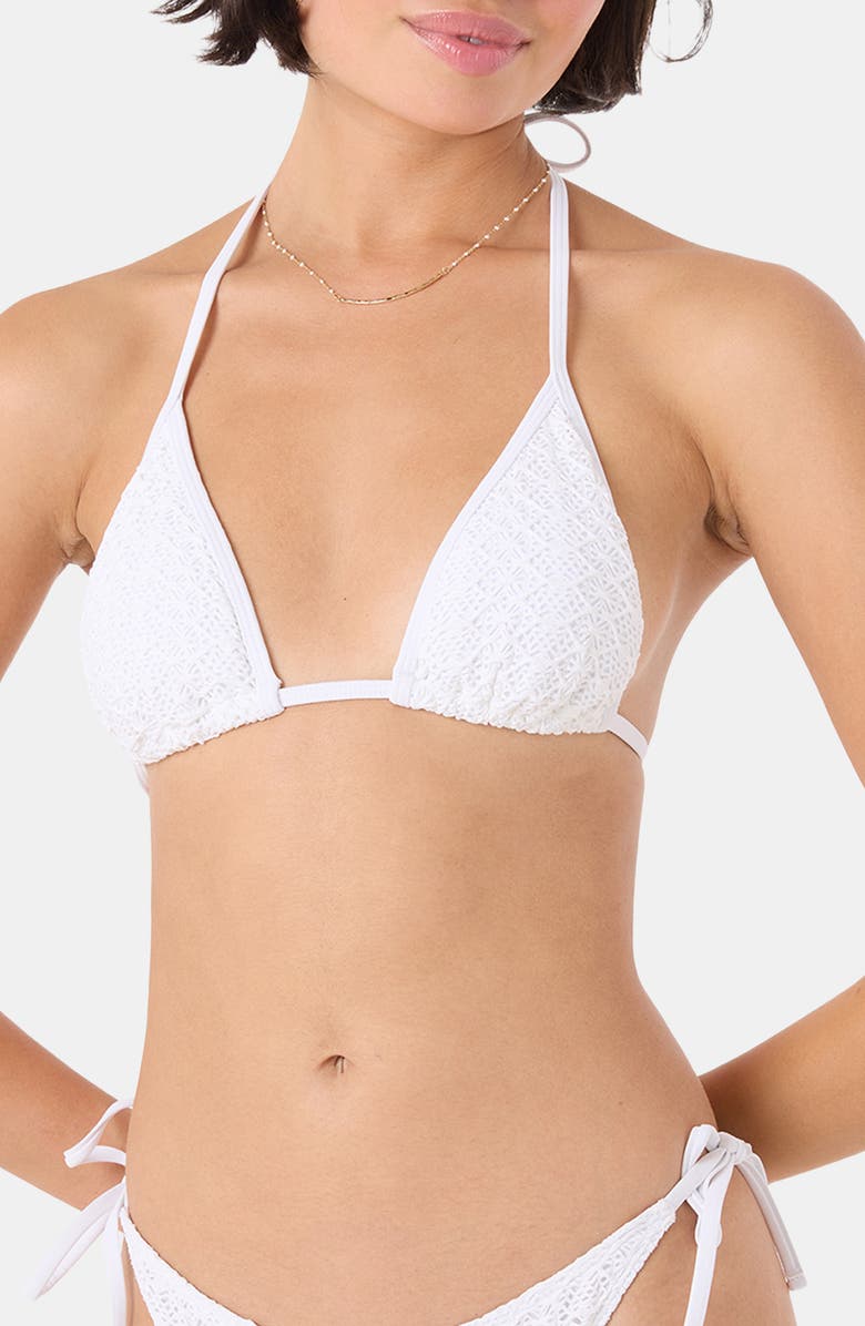 Roxy Mini Tiki Triangle Bikini Top, Main, color, White