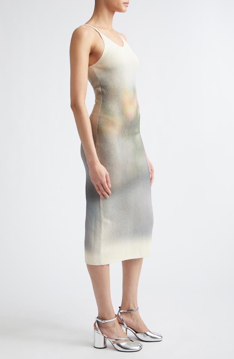 Maison Margiela Print Cotton Rib Sweater Dress, Alternate, color, Ecru