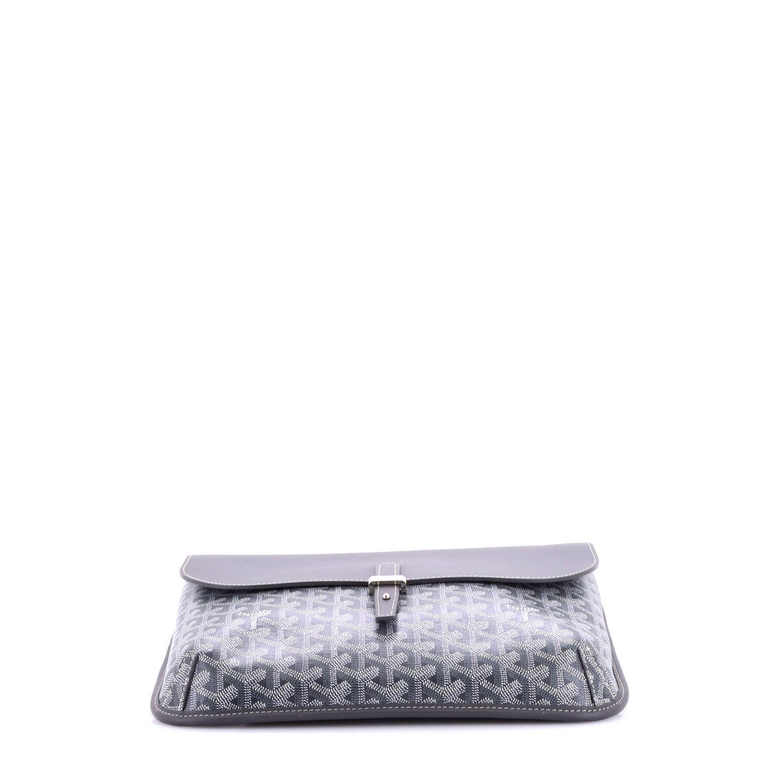 Coursier Messenger Bag Coated Canvas and Leather, Alternate, color, Grey