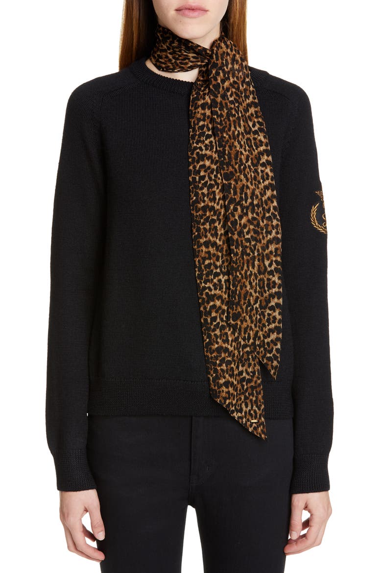 Random Skinny Wool Scarf, Alternate, color, MARRON CLAIR/ NOIR