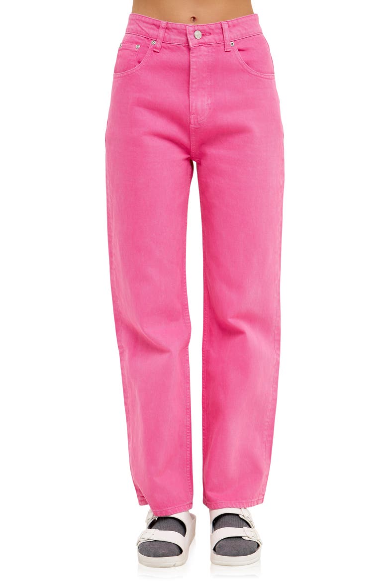 Color Wash Wide Leg Jeans, Alternate, color, PINK