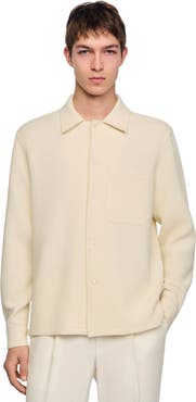 SANDRO Textured shark collar shirt