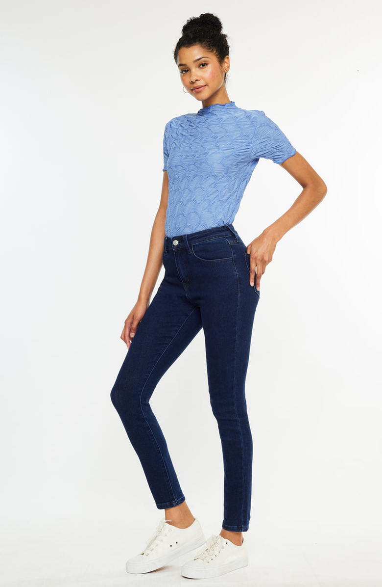 KanCan Bev High Rise Ankle Skinny Jeans, Alternate, color, Dark Wash