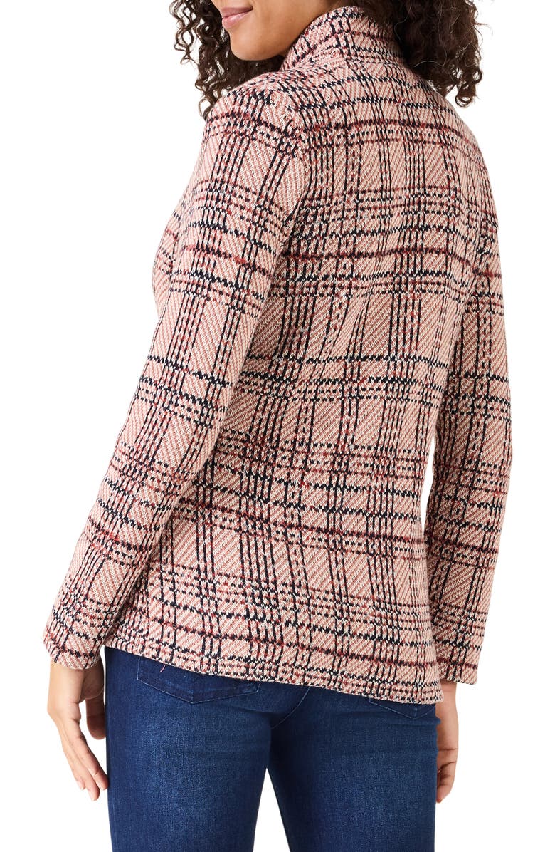 NIC+ZOE Plaid Knit Cotton Jacket, Alternate, color, Spice Multi