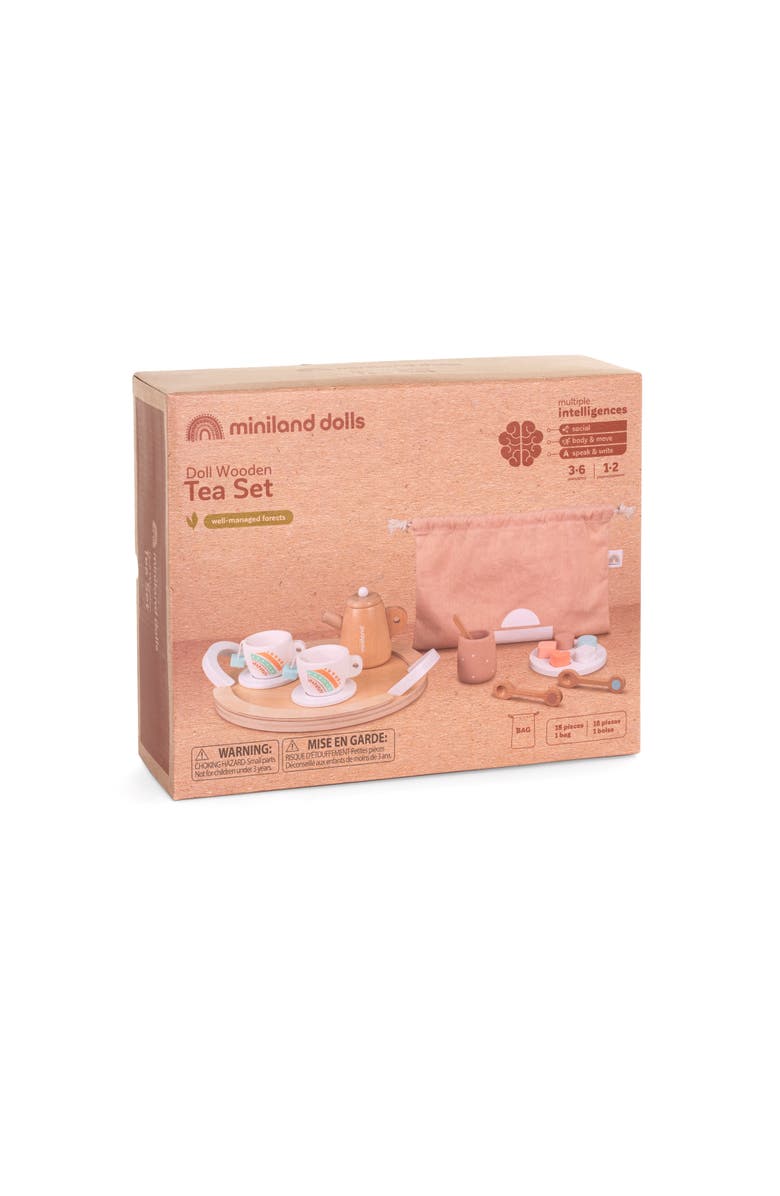 Miniland Doll Wooden Tea Set, Alternate, color, Beige Multi