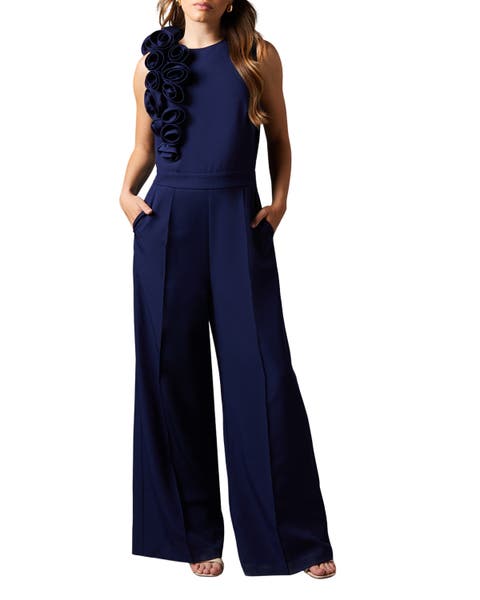 Corsage Detail Pleated Jumpsuit