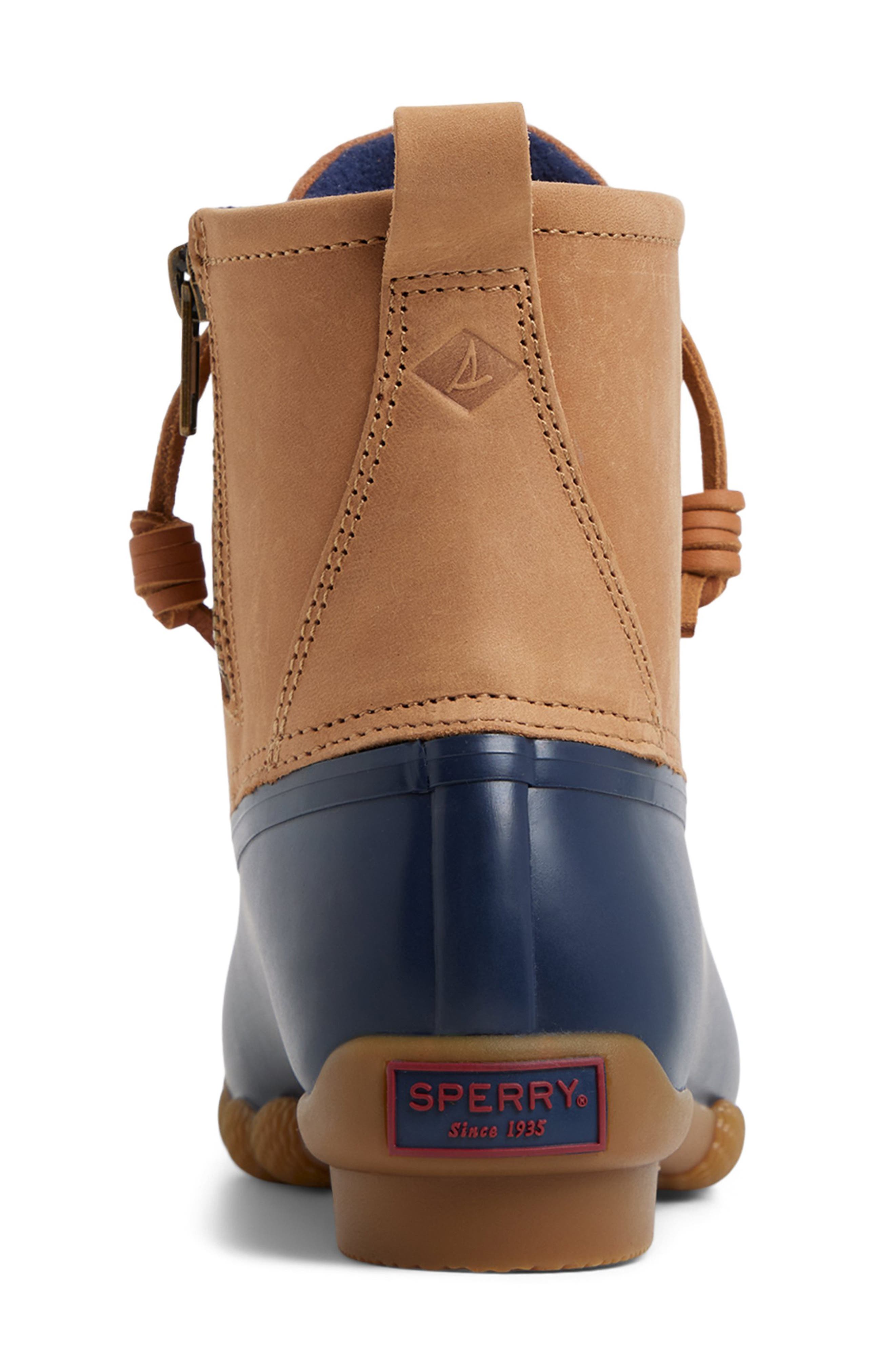 Sperry Saltwater Waterproof Rain Boot, Alternate, color, Navy