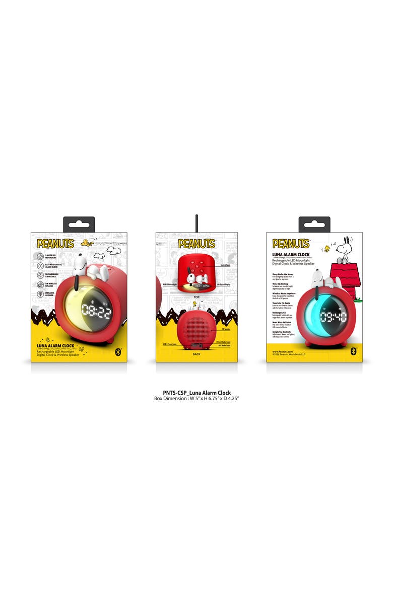 Snoopy Bluetooth Speaker Alarm Clock, Alternate, color, RED