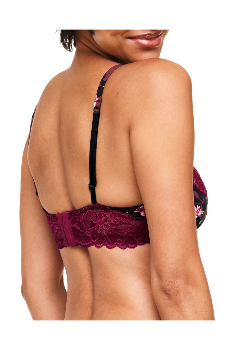 Adore Me Aleena Unlined Plunge Bra, Alternate, color, Floral Black