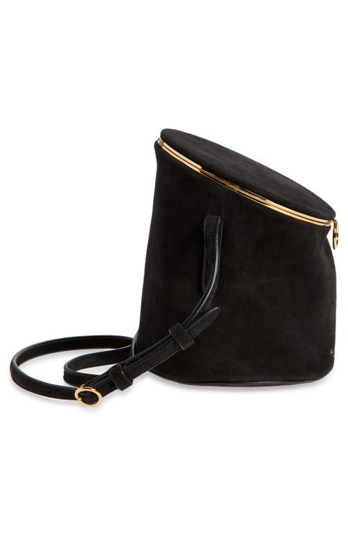 Alaïa Small La Canette Suede Crossbody Bag In Black