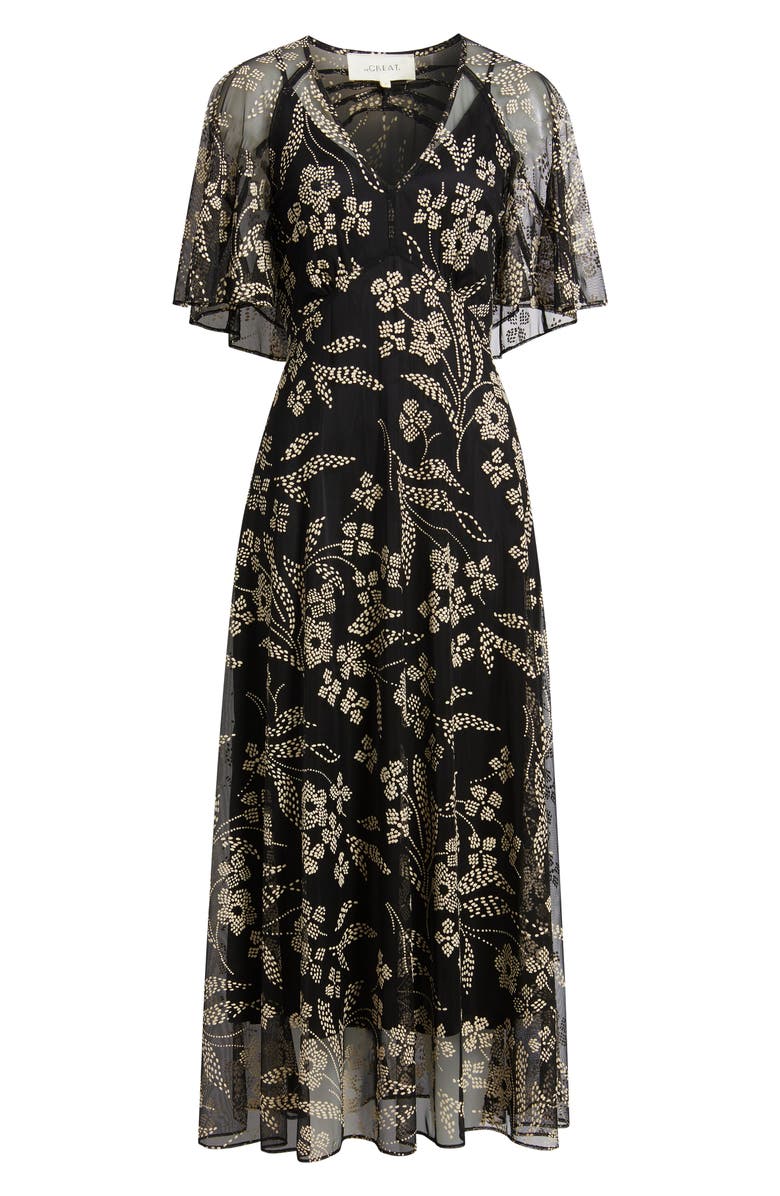 THE GREAT. The Festal Floral Maxi Dress, Alternate, color, Brocade Floral