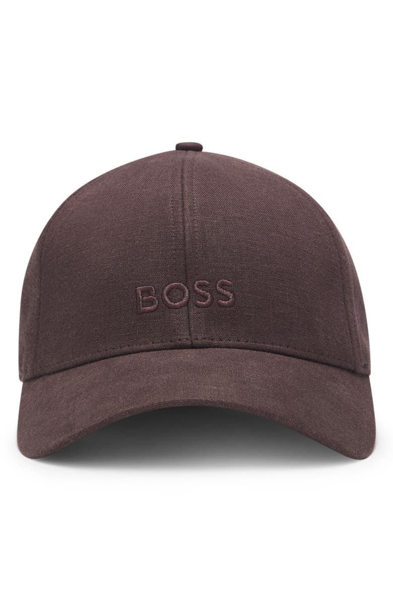 BOSS Zed Embroidered Logo Adjustable Baseball Cap, Alternate, color, Dark Brown