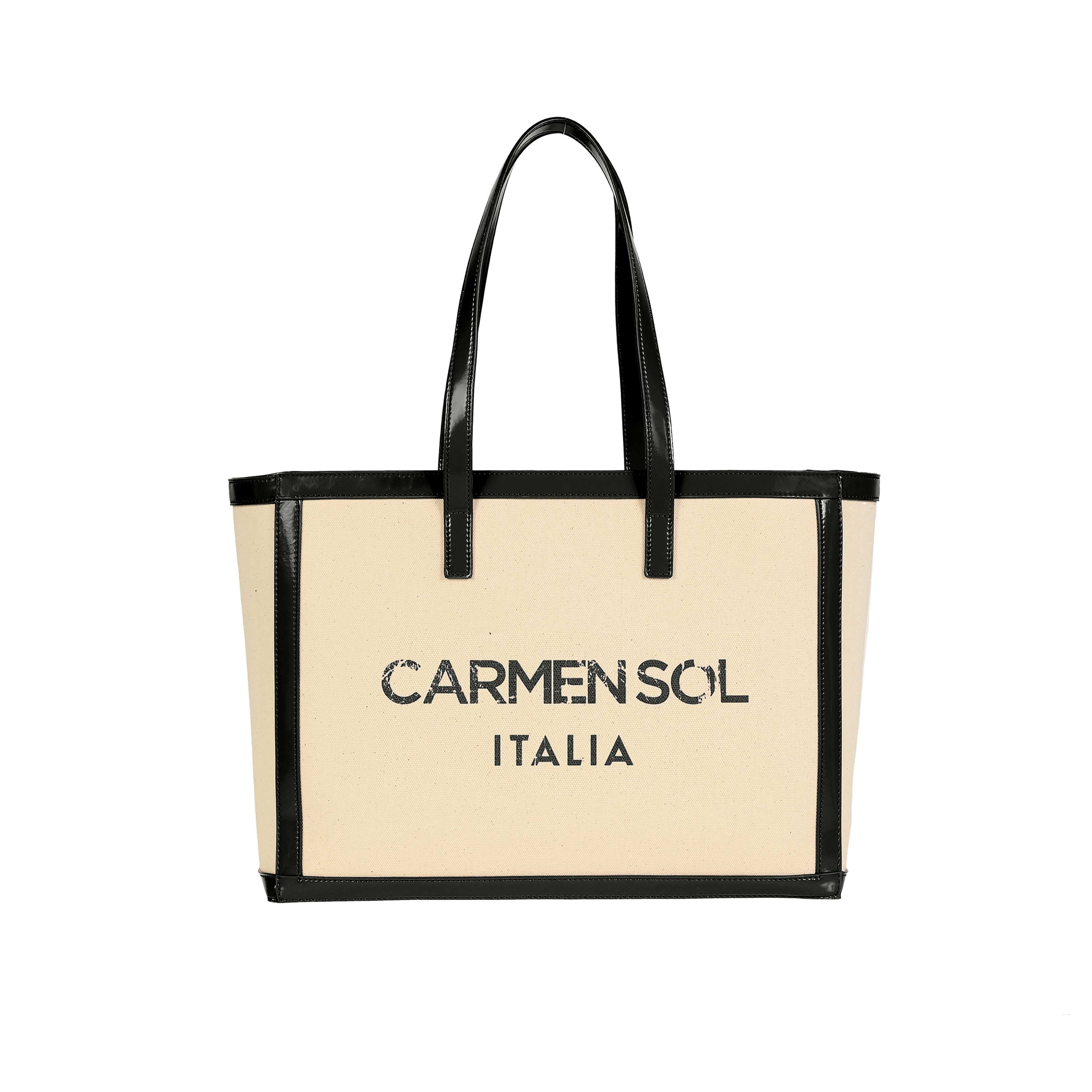 CARMEN SOL Capri Tote Bag, Main, color, Black