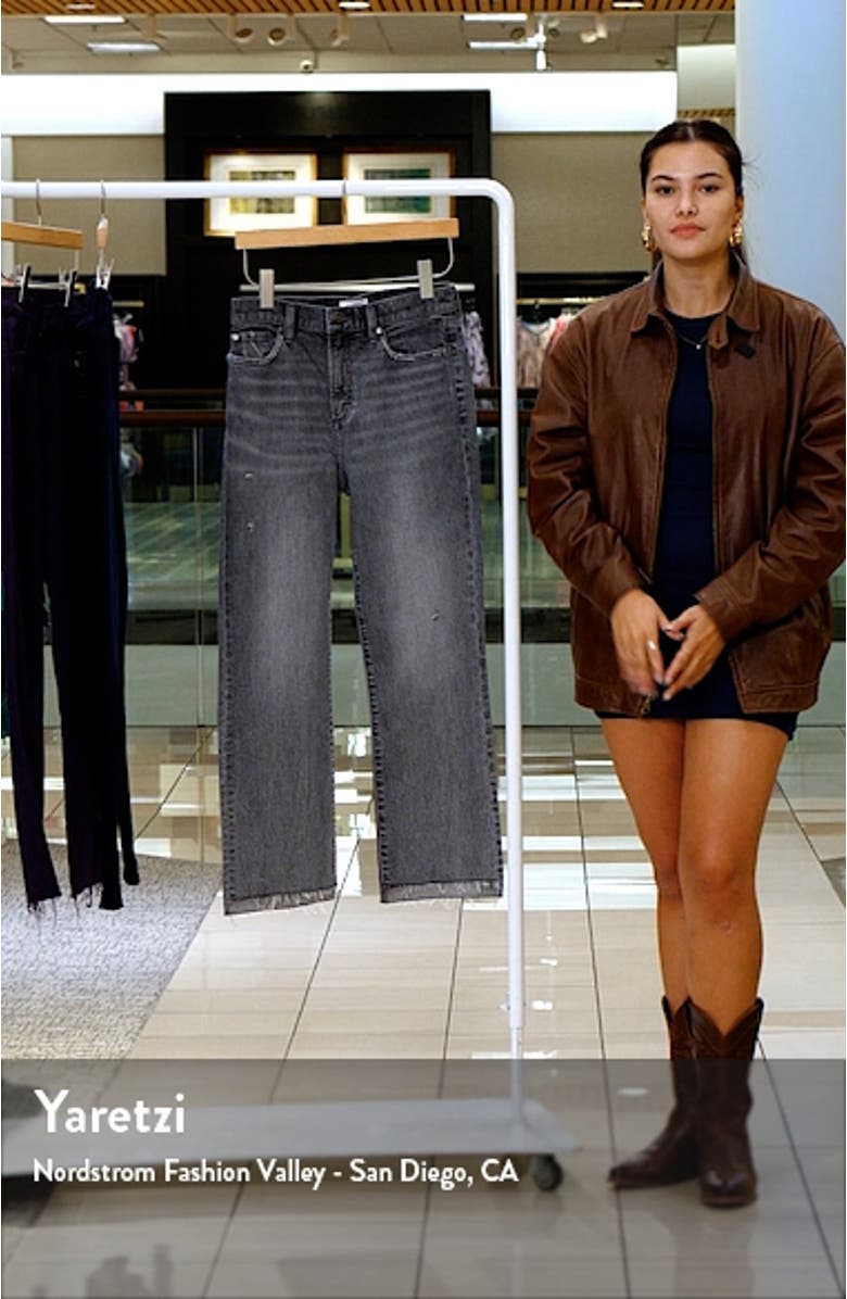 Ally Raw Step Hem High Waist Crop Bootcut Jeans, sales video thumbnail