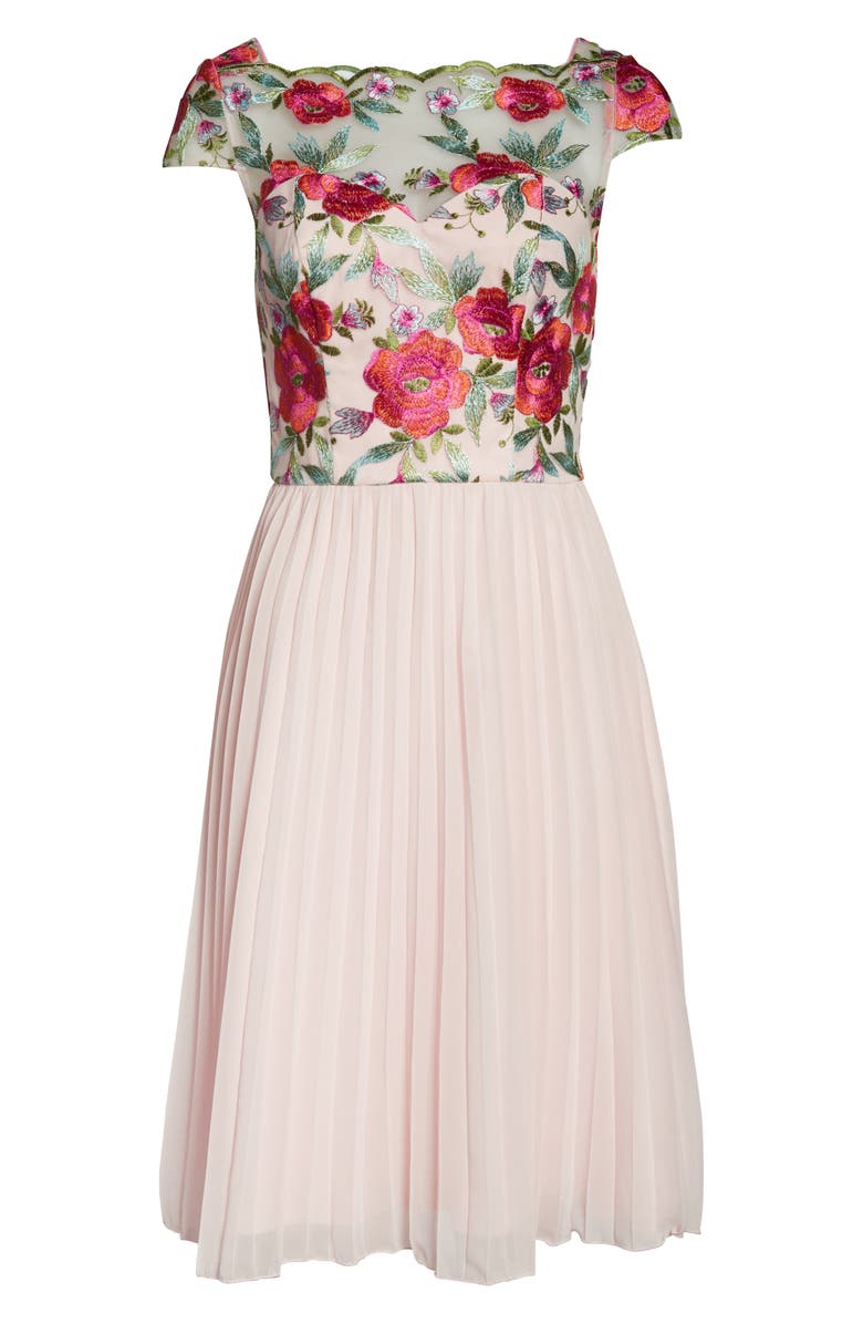 Chi Chi London Lydie Floral Embroidered Cocktail Dress, Alternate, color, 