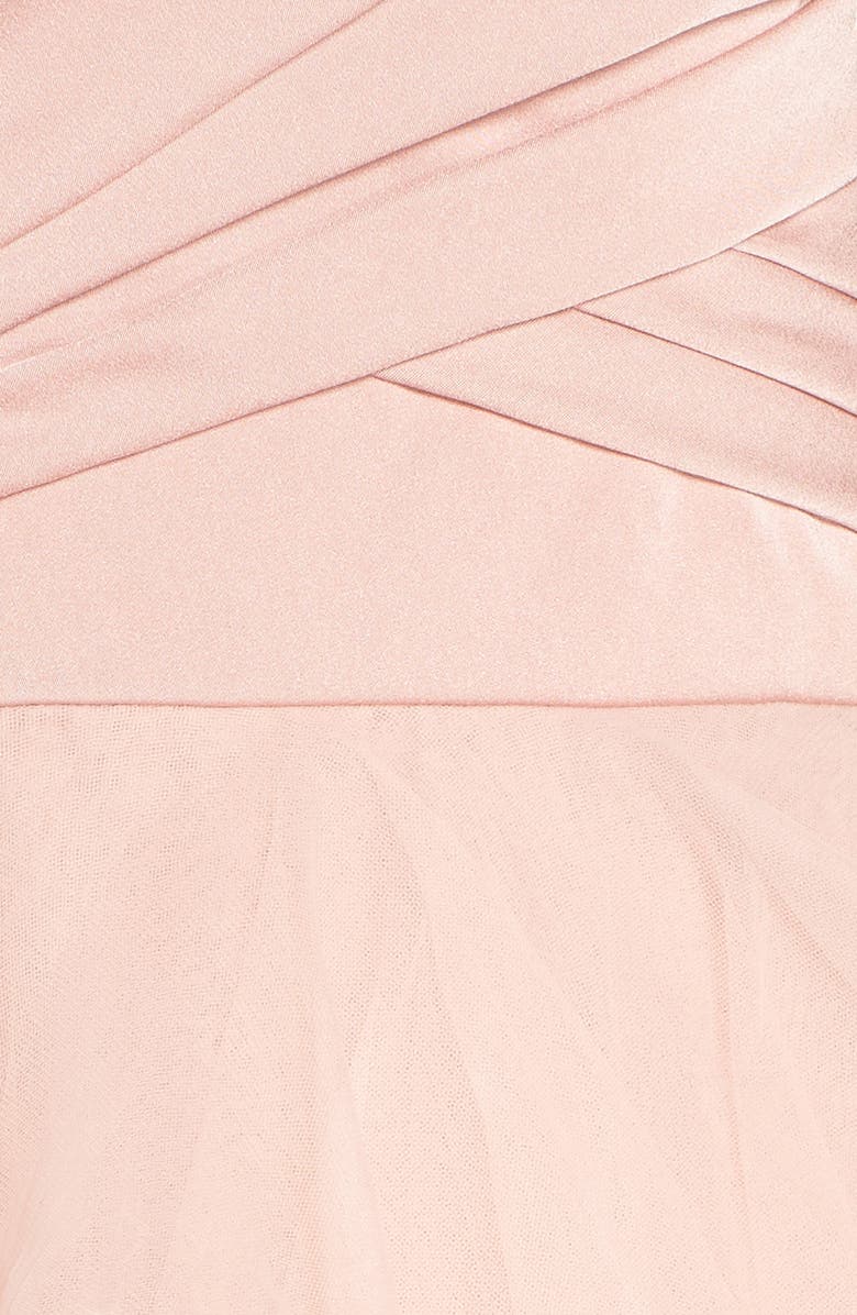 La Femme Strapless Layered Tulle Gown, Alternate, color,